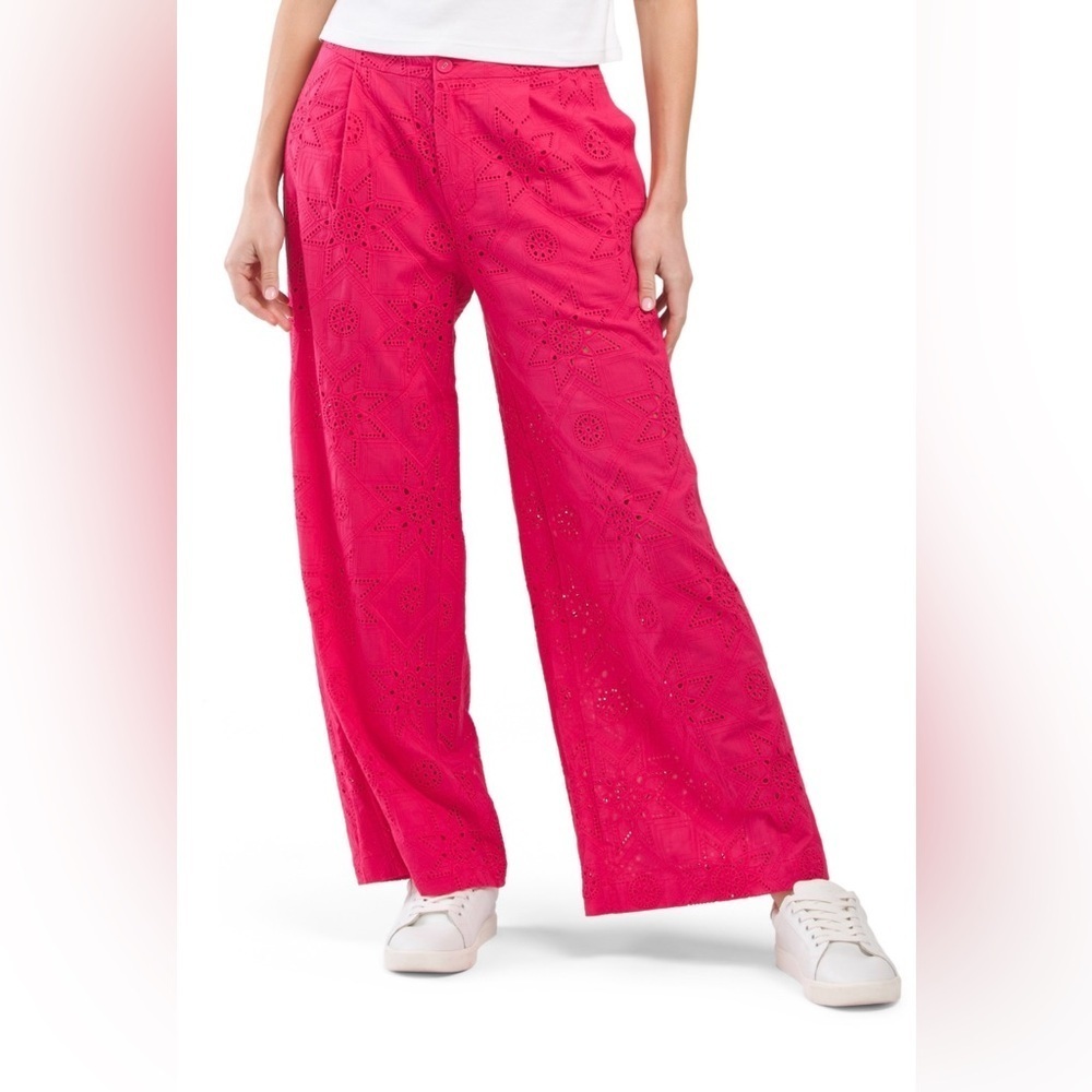 Johnny Was Kolbie Wide Leg Women’s Pants 100% Cotton  Size L NWT